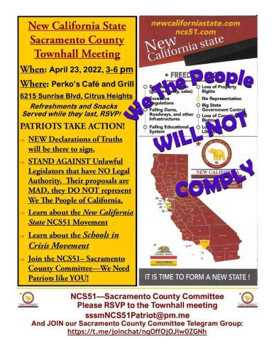 Citrus Heights, California - April 23, 2022 - New California State Sacramento Town Hall Meeting