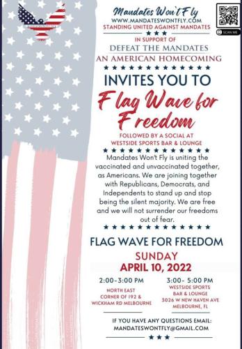 Melbourne, Florida - April 10, 2022 - Flag Wave For Freedom