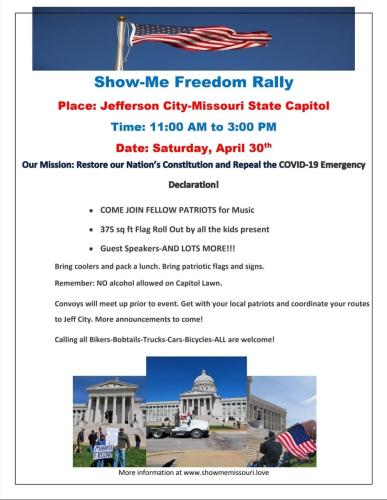 Jefferson City. Missouri - April 30, 2022 - Freedom Rally