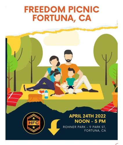 Fortuna, California - April 24, 2022 - Freedom Picnic