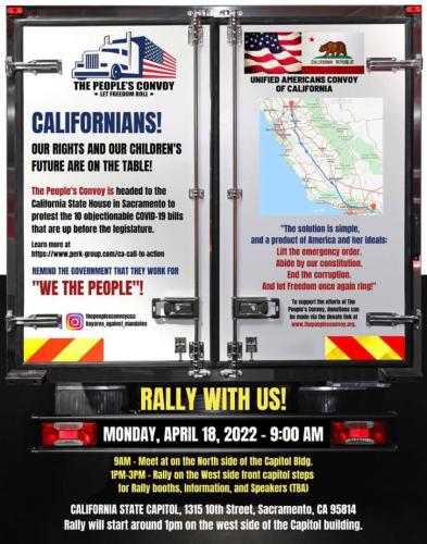 Sacramento, California - April 18, 2022 - Rally with The People's Convoy