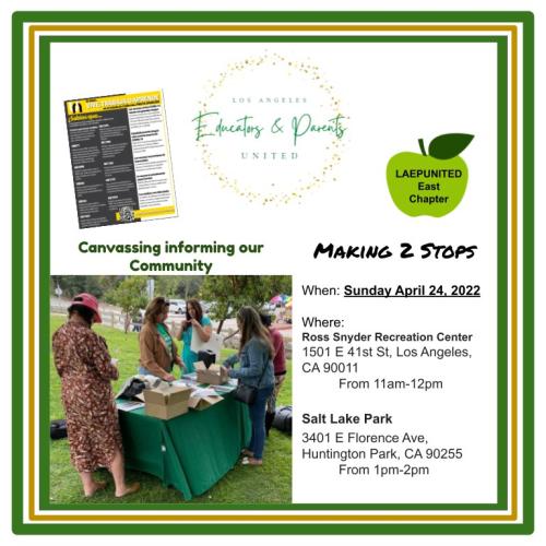 Los Angeles and Huntington Park, California - April 24, 2022 - Canvassing Against California 10 bad bills