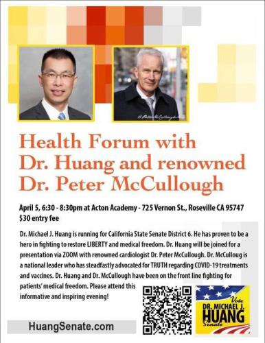 Rosevillel, California - April 5, 2022 - Health Forum