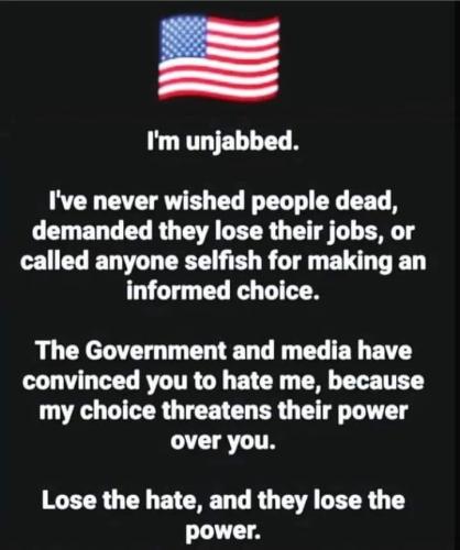 I am the UnJabbed: