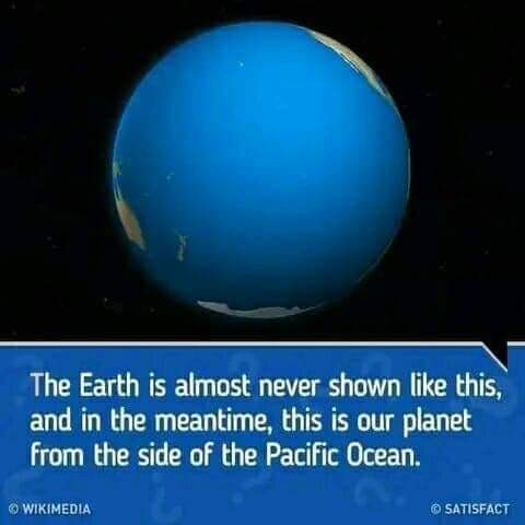 earth view from Pacific ocean