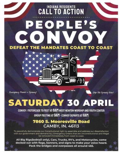 Camby, Indiana - April 30, 2022 - People's Convoy