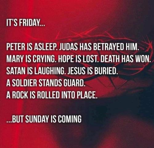 BUT SUNDAY IS COMING