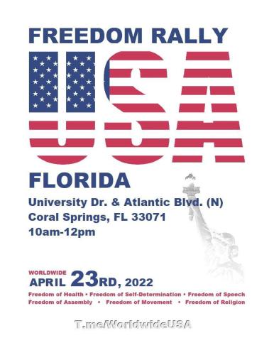 Coral Springs, Florida - April 23, 2022 - Freedom Rally