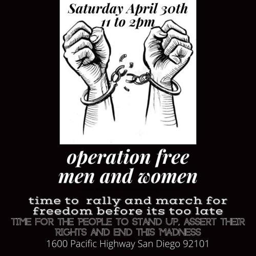 San Diego, California - April 30, 2022 - Rally and March for Freedom