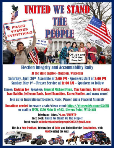 Madison, Wisconsin - April 30, 2022 - United We Stand Rally