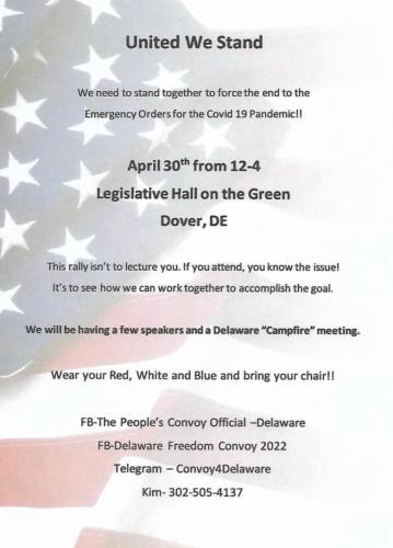 Dover, Delaware - April 30, 2022 - United We Stand Rally