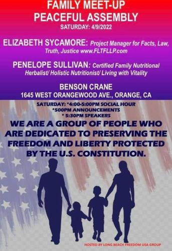 Orange, California - April 9, 2022 - Family Meetup