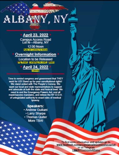 Albany, New York - April 23 & 24, 2022 - Rally and Convoy