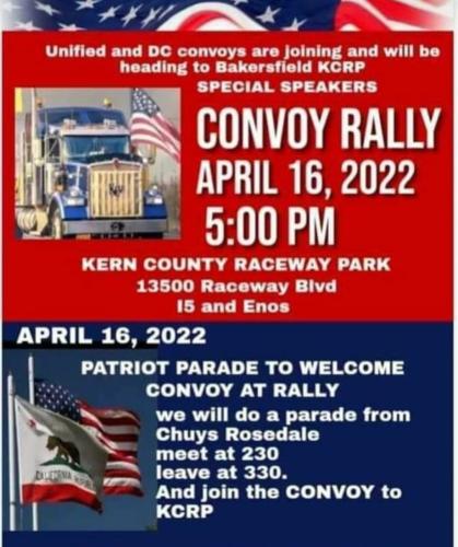 Bakerfield, California - April 16, 2022 - Convoy Rally and Parade