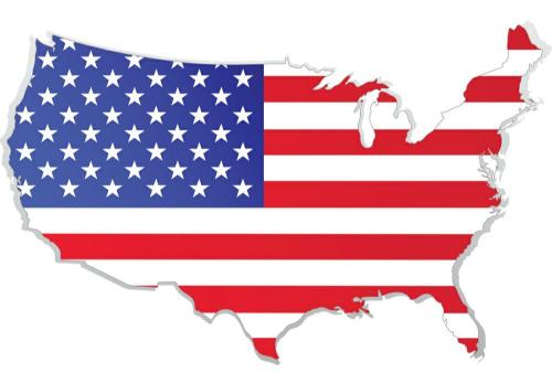 U.S.A. Map Flag