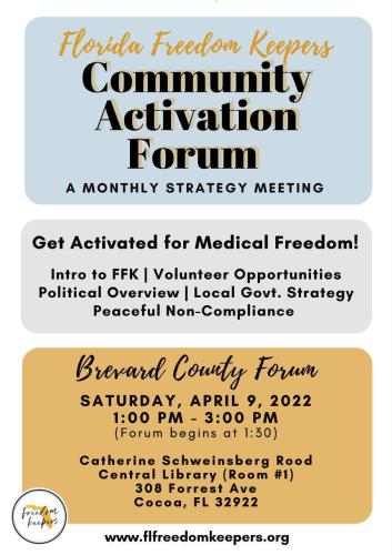 Cocoa, Florida - April 1, 2022 - Community Activation Forum