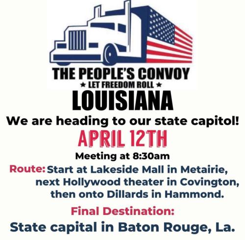 Baton Rouge, Louisiana - April 12, 2022 - Convoy to Capital
