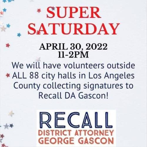Los Angeles, California - April 30, 2022 - Recall Gascon