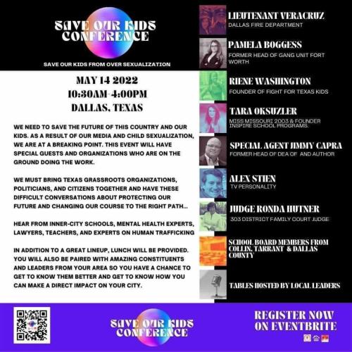 Dallas, Texas - May 14, 2022 - Save Our Kids Conference