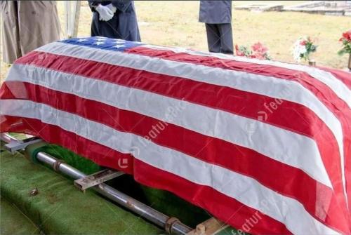 flag drapped coffin