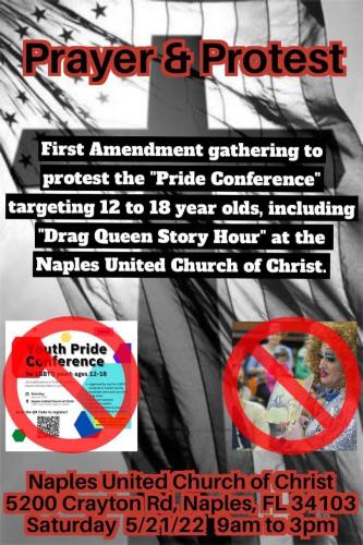 Naples, Florida - May 21, 2022 - Prayer and Protest