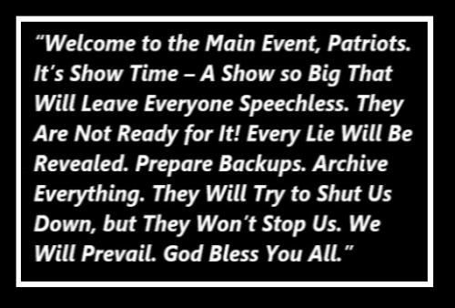 WELCOME TO THE MAIN EVENT