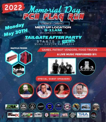 Venice, California - May 30, 2022 - Memorial Day Flag Run