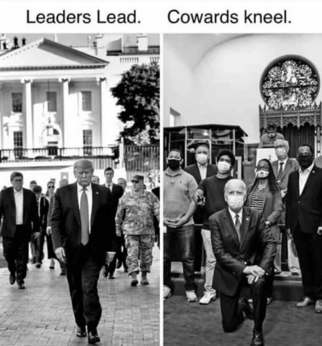 leaders lead cowards kneel