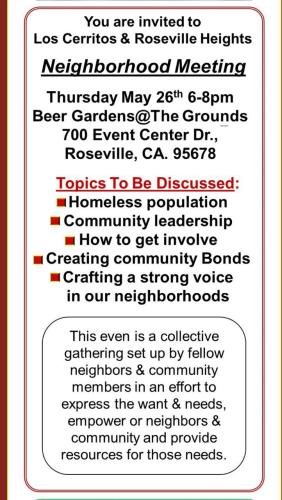 Roseville, California - May 26, 2022 - Neighborhood Meeting