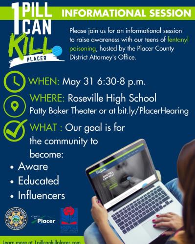 Roseville, California - May 31, 2022 - Fentanyl Poisoning Information Workshop