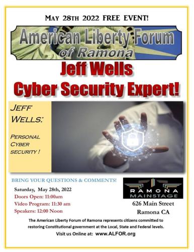 Ramona, California - May 28, 2022 - Personal Cyber Security Forum