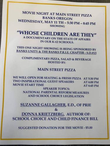 Banks, Oregon - May 11, 2022 - Movie