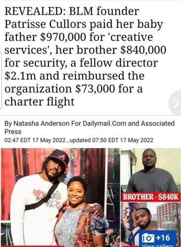 BLM Founder corruption