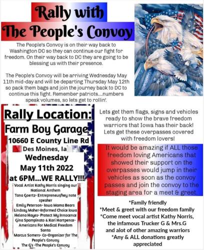 Des Moines, Iowa - May 11, 2022 - People's Convoy Rally