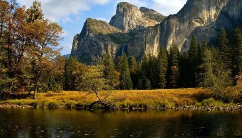 Green Yosemite Falls View