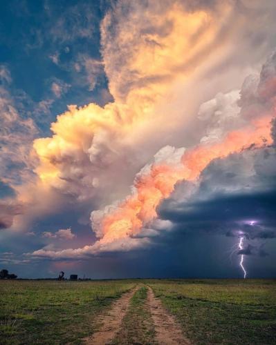 Clouds and Lightning in Nebraska Field