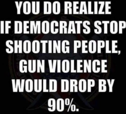 do you realize that if democrats stopped shooting people