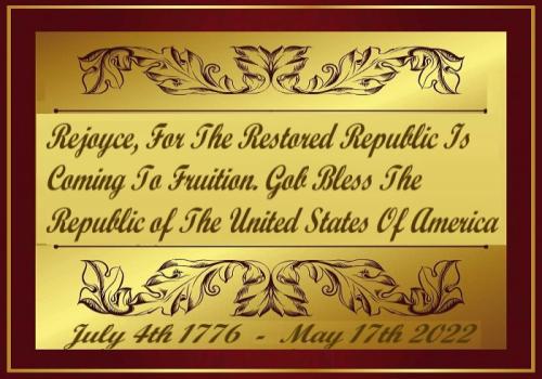 Rejoyce for the Restored Republic