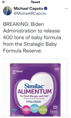 DEMONcrats are responsible for threatening babies with starvation in America!