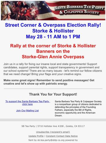 Goleta, California - May 28, 2022 - Overpass Rally