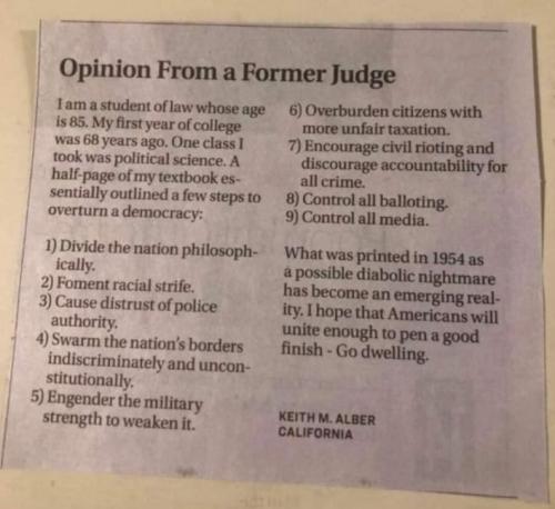 Opinion From a Former Judge