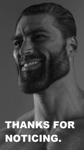 real chad THANKS FOR NOTICING