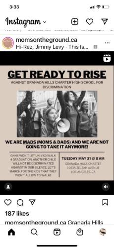Granada Hills, California - May 31, 2022 - Protest at Granada Hills Charter High School