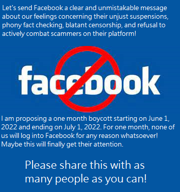 Boycotting Farcebook