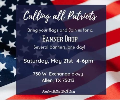Allen, Texas - May 21, 2022 - Banner Drop