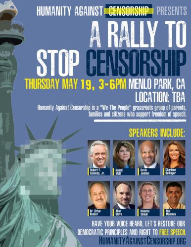 Menlo Park, California – May 19, 2022 – Rally Against Censorship