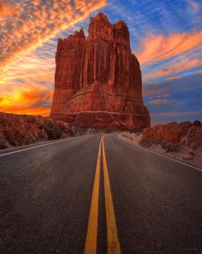 Arizona rock tower from road