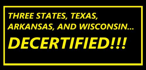 THREE STATES DECERTIFIED