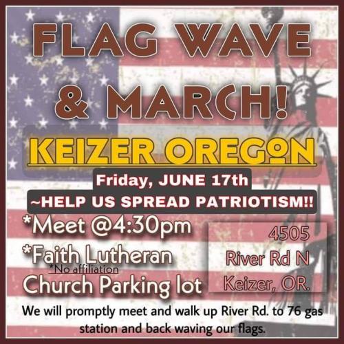 Keizer, Oregon - June 17, 2022 - Flag Wave