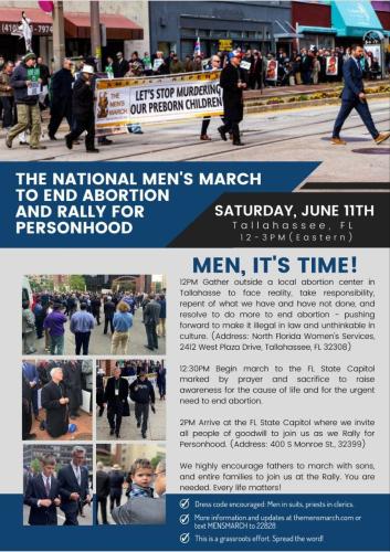 Tallahassee, Florida - June 11, 2022 - National Men's March